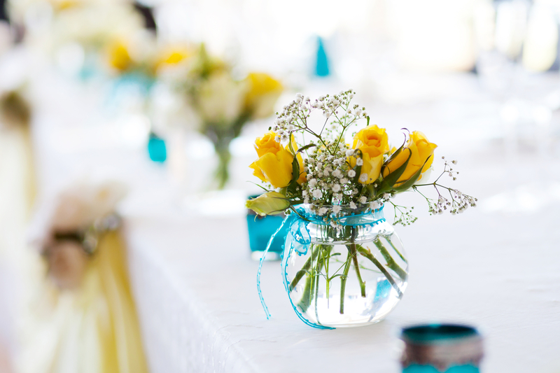 flower on wedding table